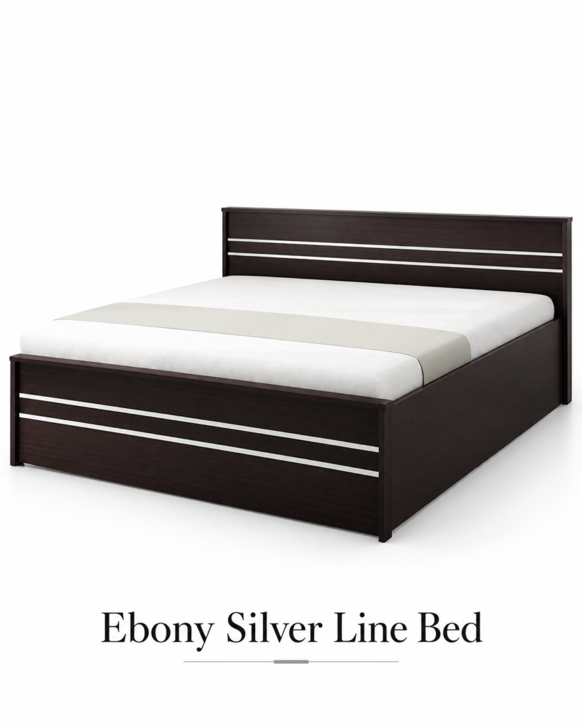 Ebony Silver Line Bed