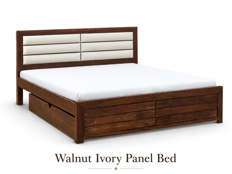 Walnut Ivory Panel Bed