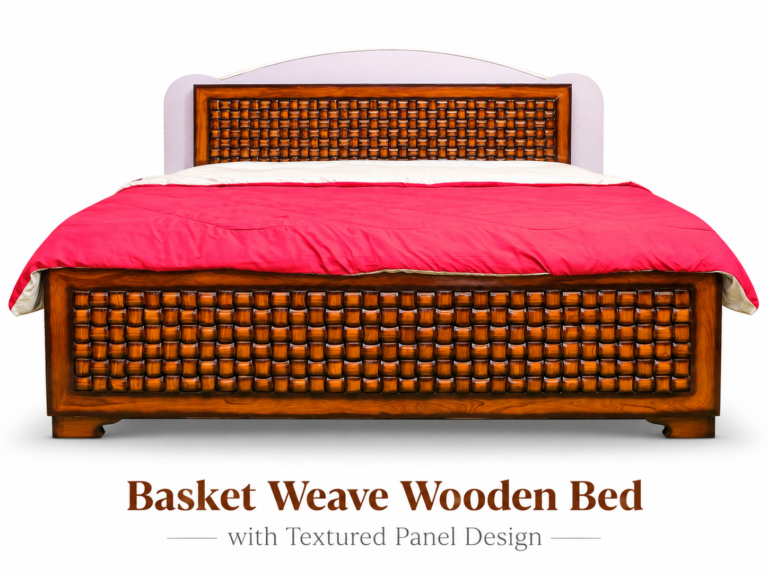Basket Weave Wooden Bed