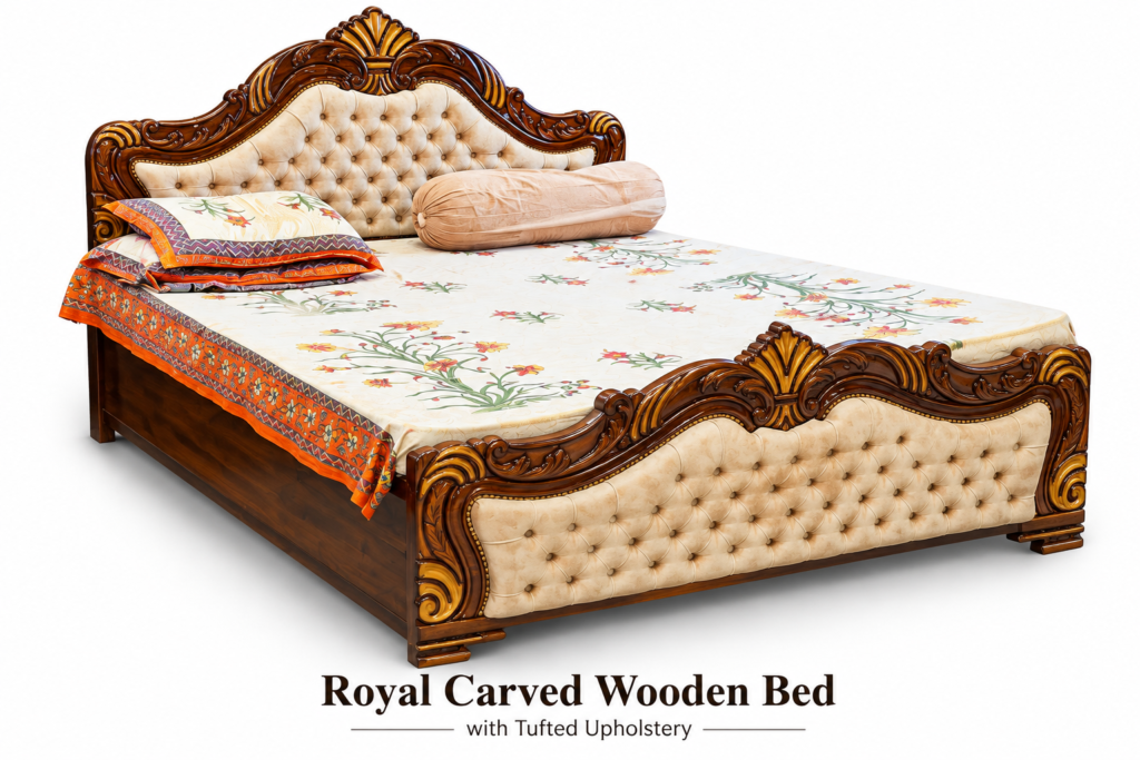 Royal Carved Wooden Bed