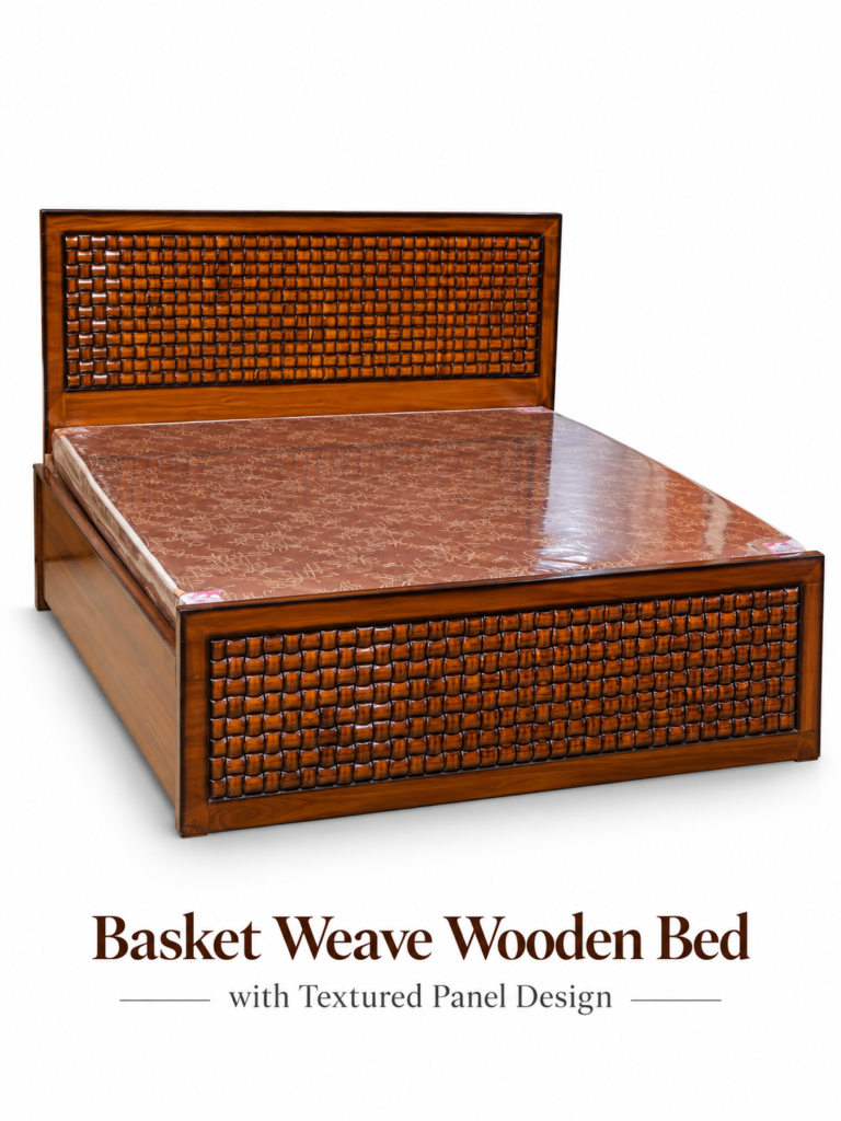 Basket Weave Wooden Bed