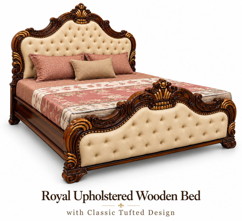 Royal Upholstered Wooden Bed