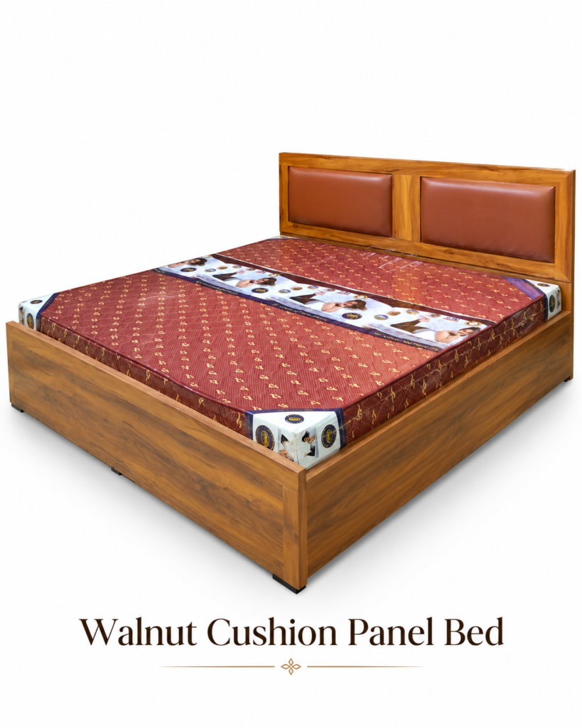 Walnut Cushion Panel Bed