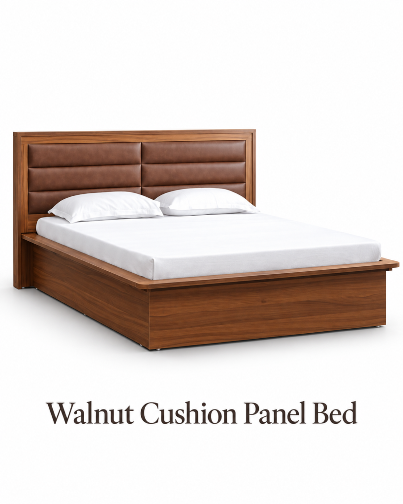 Walnut Cushion Panel Bed
