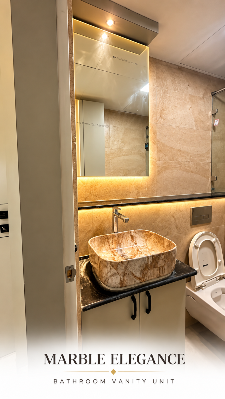 Marble Elegance Bathroom Vanity Unit