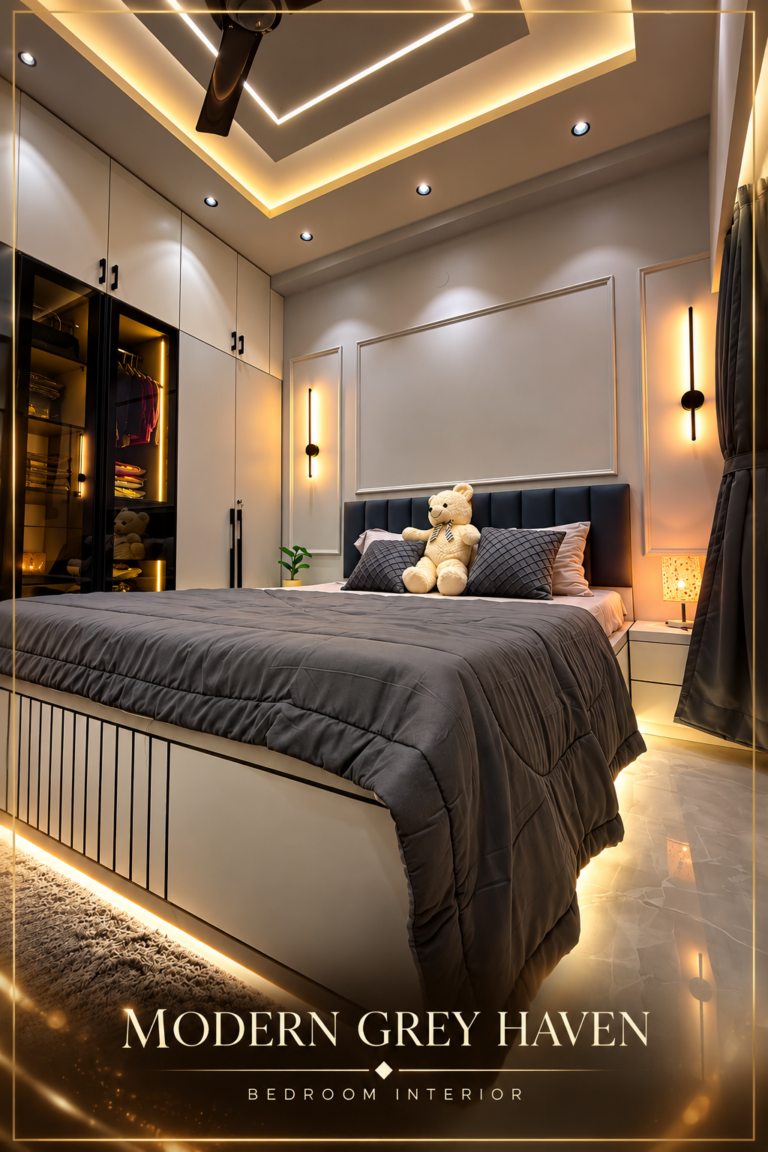 Modern Grey Haven Bedroom Interior
