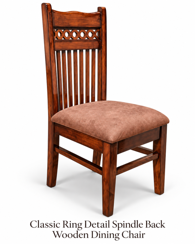 Classic Ring Detail Spindle Back Wooden Dining Chair