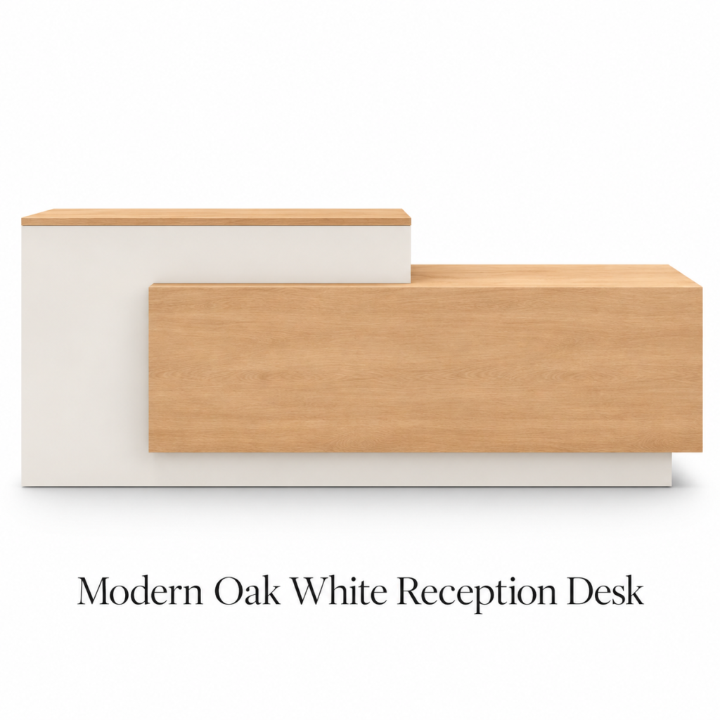 Modern Oak White Reception Desk