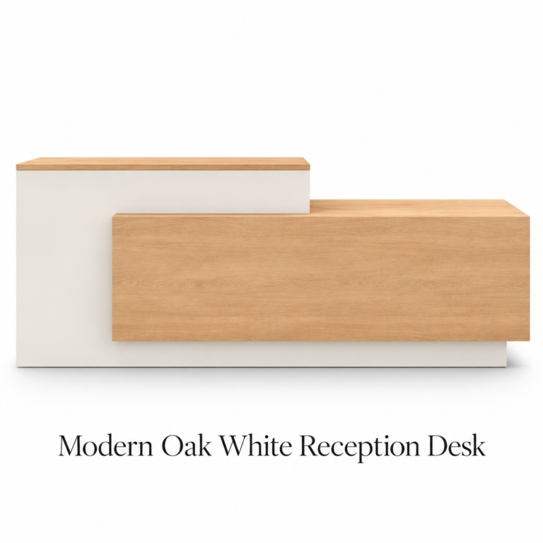 Modern Oak White Reception Desk