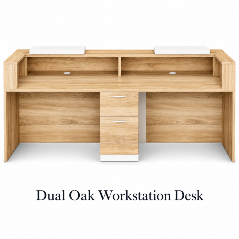 Dual Oak Workstation Desk