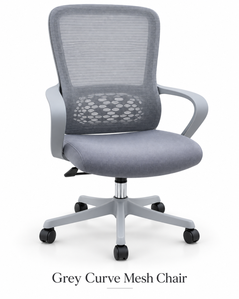 Grey Curve Mesh Chair