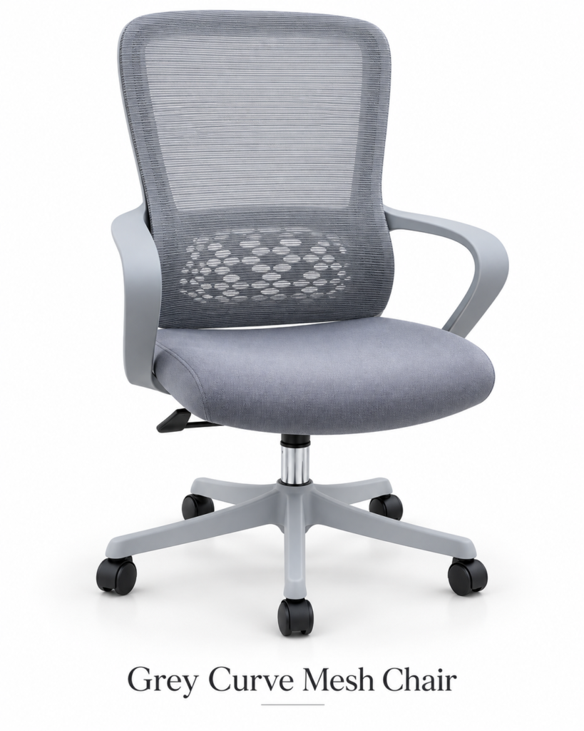 Grey Curve Mesh Chair