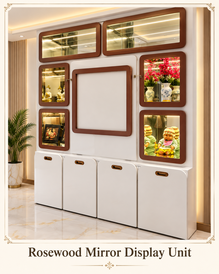 Rosewood Mirror Display Unit