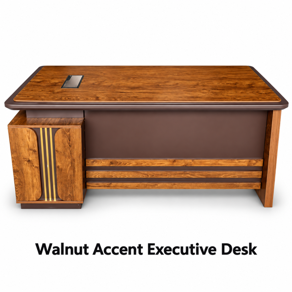 Walnut Accent Executive Desk