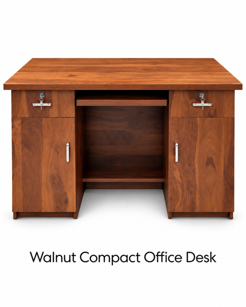 Walnut Compact Office Desk