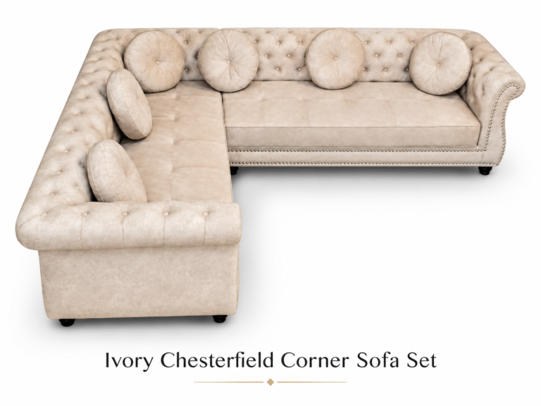 Ivory Chesterfield Corner Sofa Set