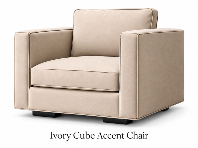 Ivory Cube Accent Chair
