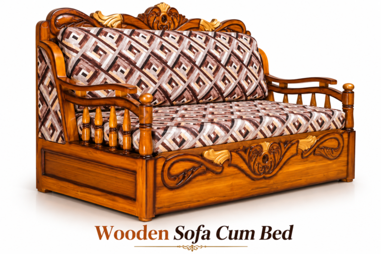 Carved Heritage Wooden Sofa Cum Bed