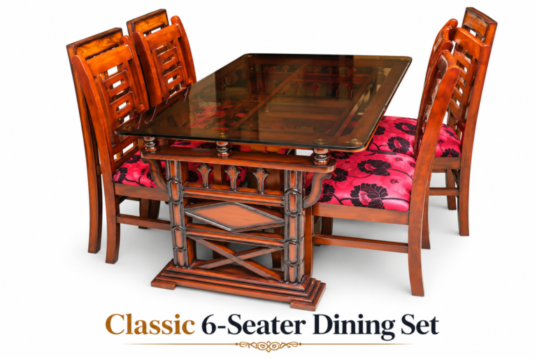 Classic Smoked Glass 6-Seater Dining Set
