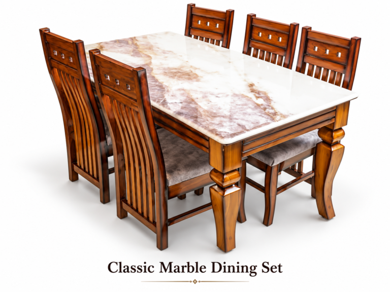 Classic Marble 6-Seater Dining Set