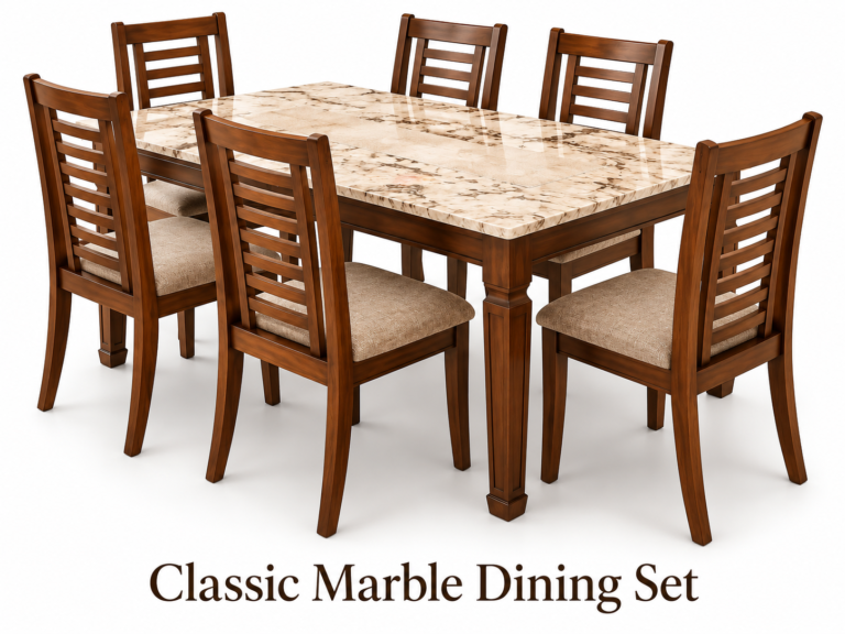 Classic Marble 6-Seater Dining Set
