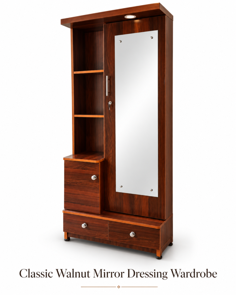 Classic Walnut Mirror Dressing Wardrobe