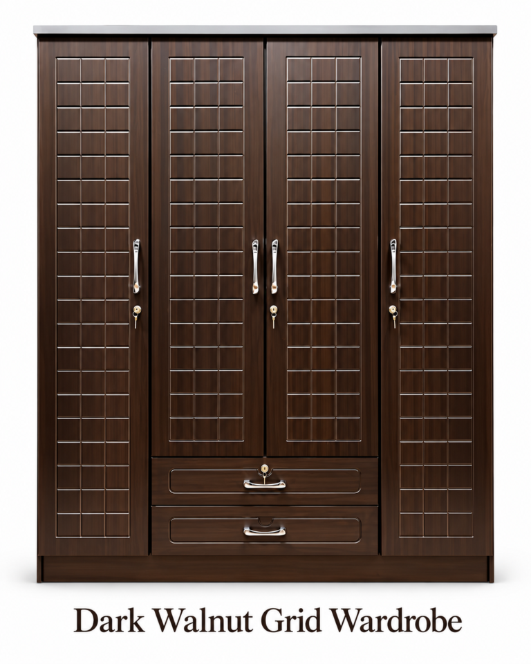 Dark Walnut Grid Wardrobe