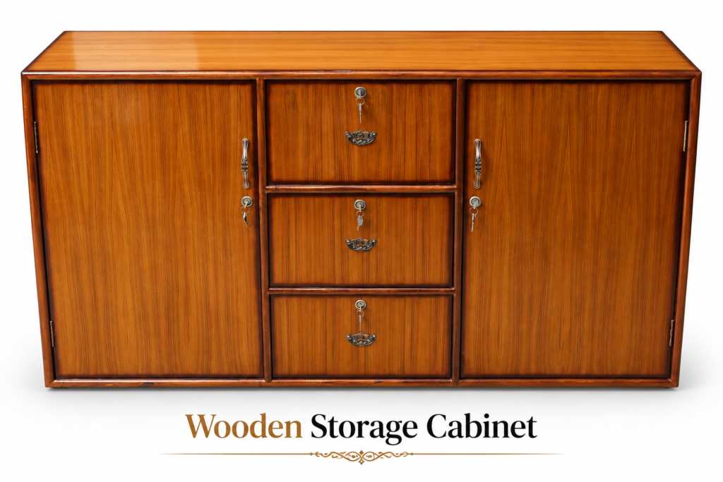 Elegant Teak Wooden Storage Cabinet