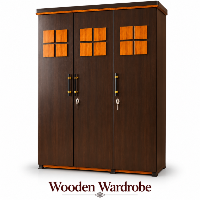 Elegant Three-Door Wooden Wardrobe