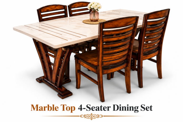 Marble Top 4-Seater Dining Set