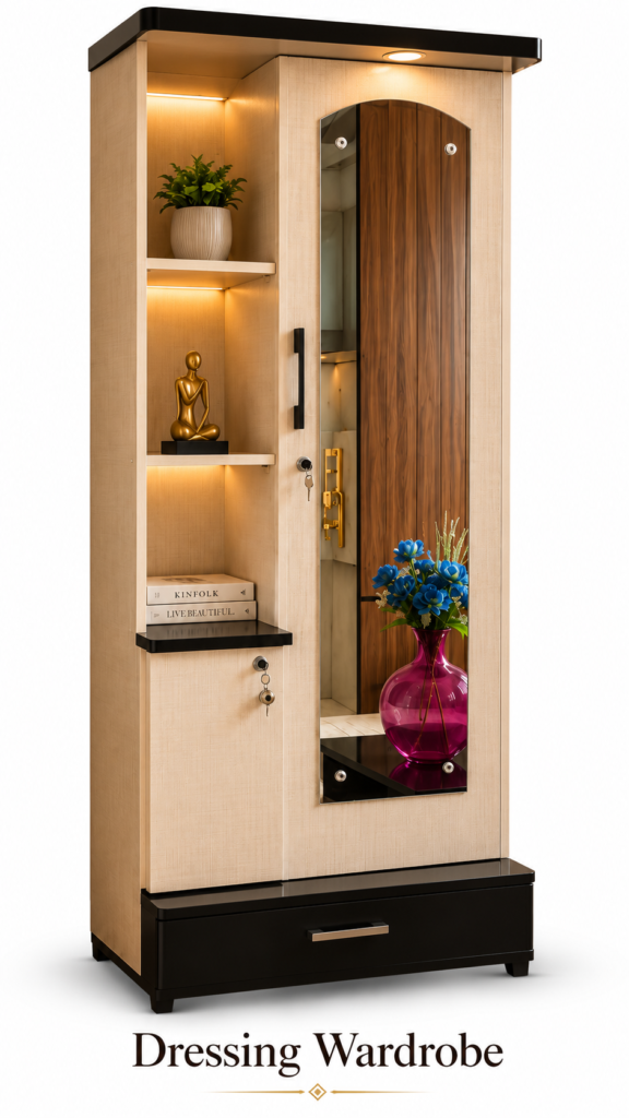 Modern Dressing Wardrobe with Warm Lighting