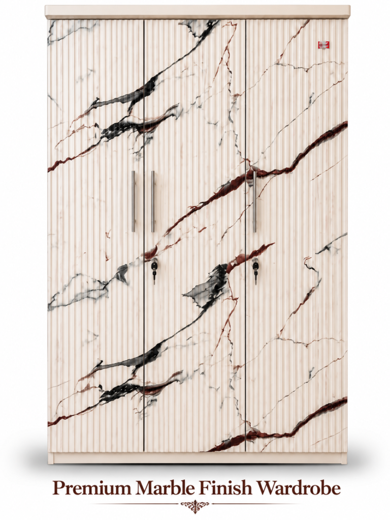 Premium Marble Finish Wardrobe