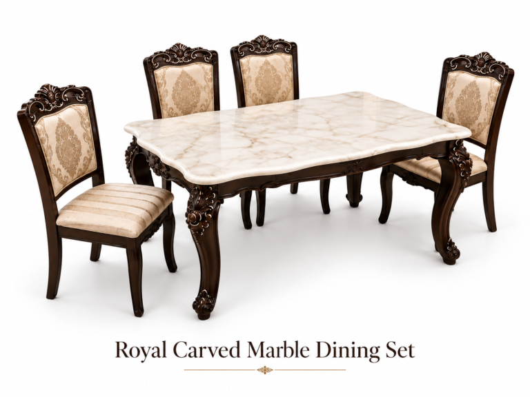 Royal Carved Marble Dining Set
