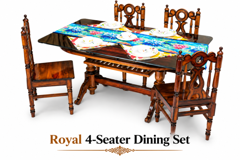 Royal Glass Top 4-Seater Dining Set