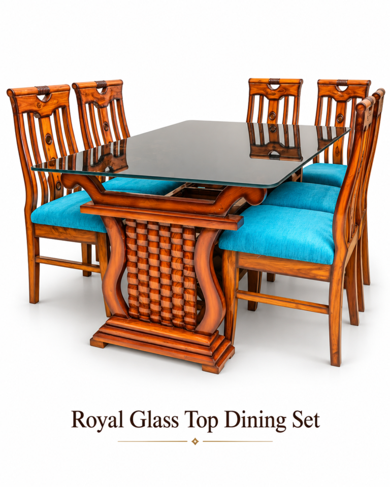 Royal Smoked Glass 6-Seater Dining Set